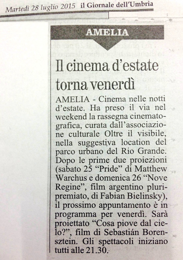 Giornale dell'Umbria 28 Luglio 2015