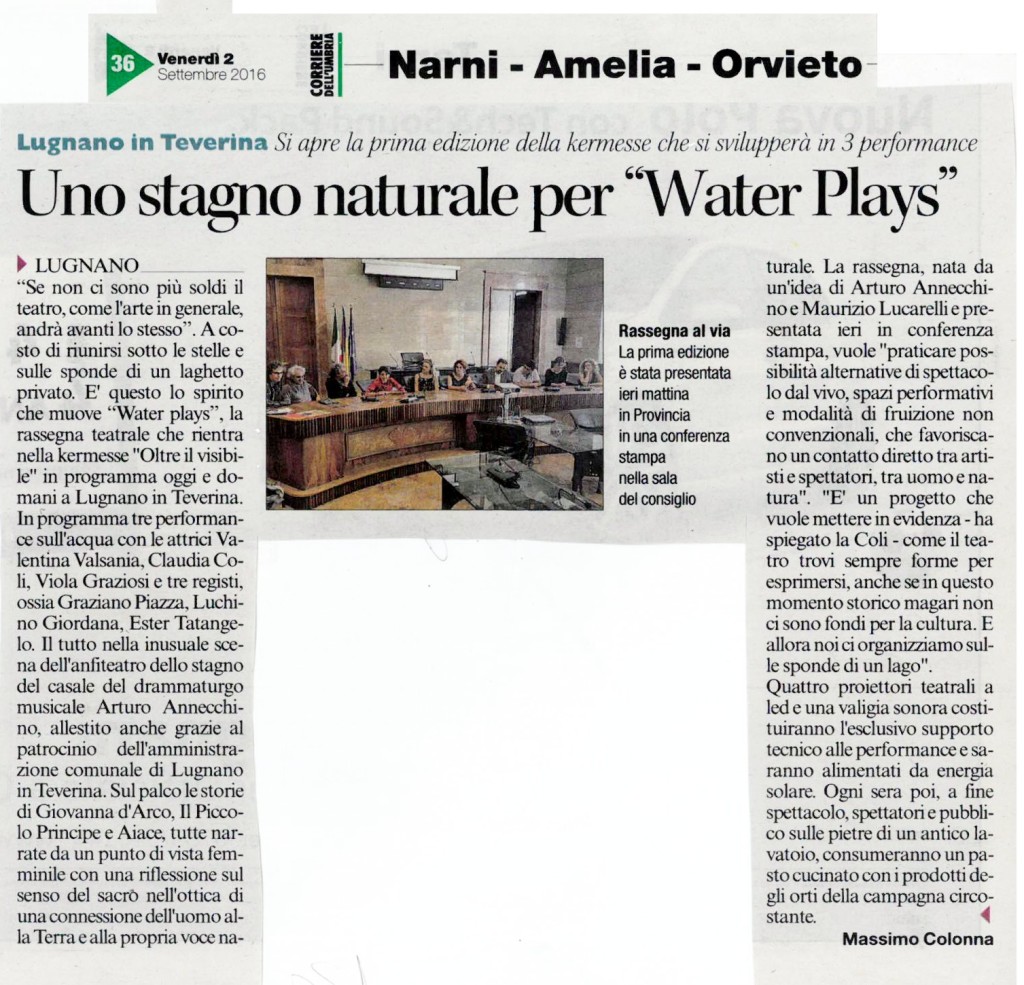 Corr Umbria Water Plays